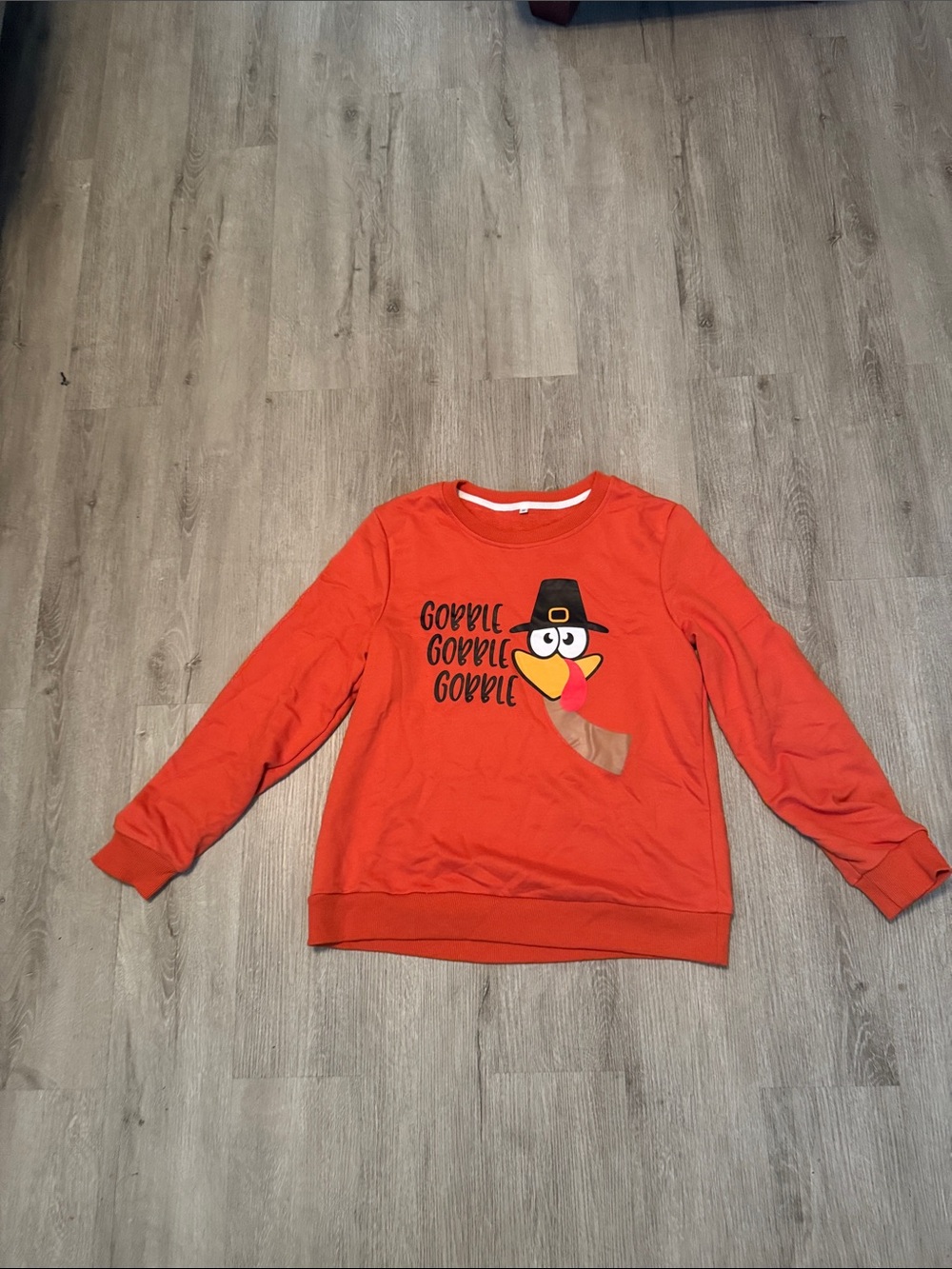 ***2/$15*** Unbranded Men's Orange Crewneck Sweater with Turkey Graphic